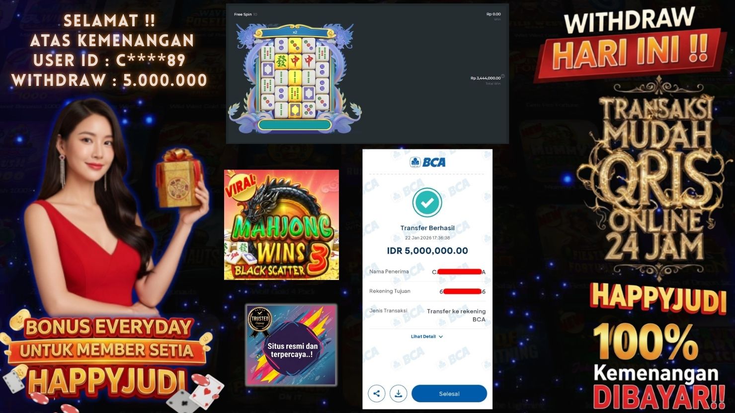 HAPPYJUDI JACKPOT SLOT MAHJONG WINS 3 - BLACK SCATTER